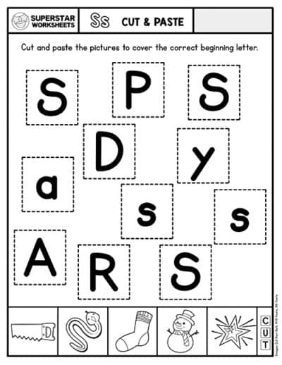 Cut & Paste Letter Worksheets - Superstar Worksheets