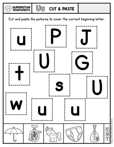 Cut & Paste Letter Worksheets - Superstar Worksheets