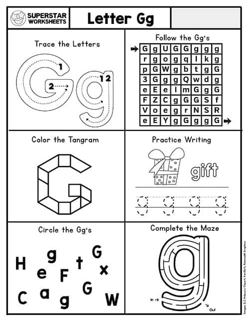Letter G Worksheets - Superstar Worksheets