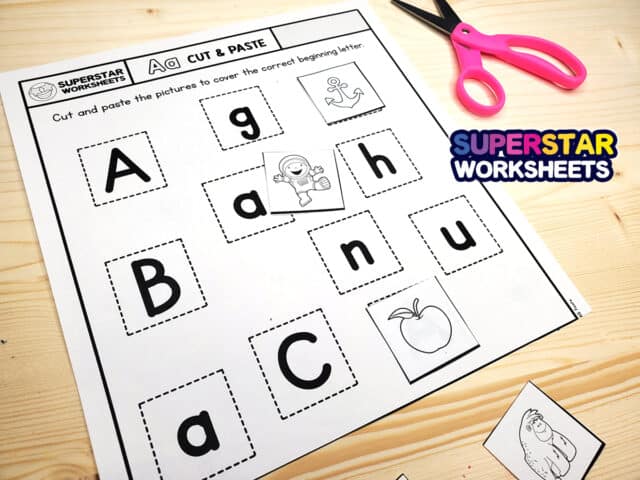 Cut & Paste Letter Worksheets - Superstar Worksheets