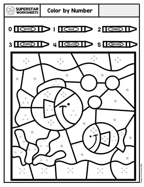 Color By Numbers Coloring Pages Preschool Free