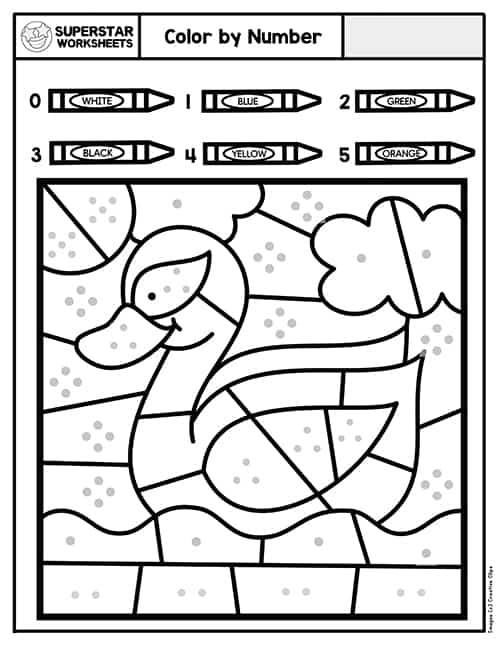 Free Printable Color by Number for Preschool - Active Little Kids