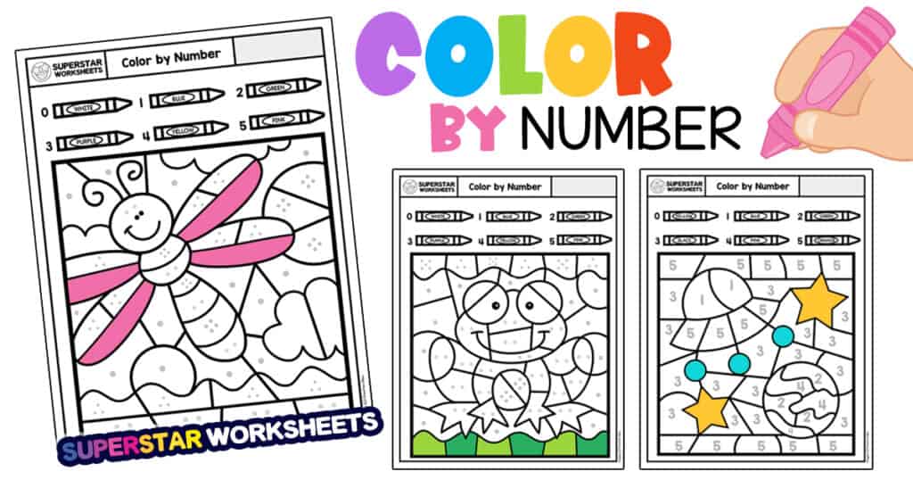 color by number worksheets for kindergarten superstar worksheets