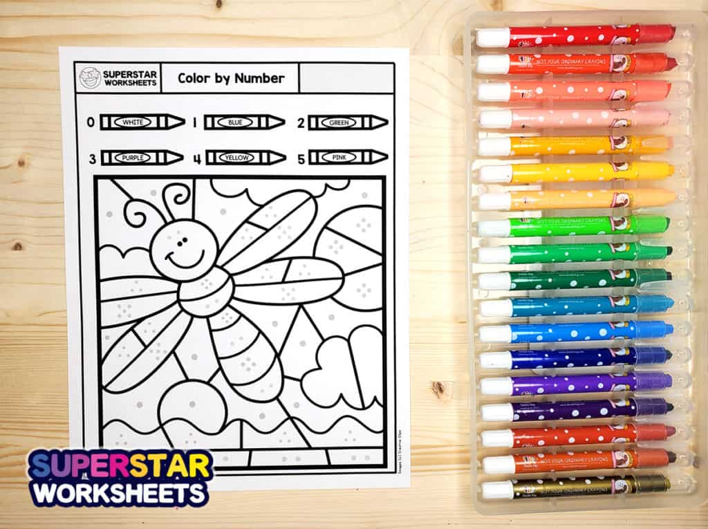 Color By Number Printables - Superstar Worksheets