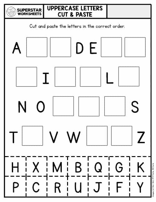 Color Cut And Paste Worksheets For Kindergarten Pdf Printable 