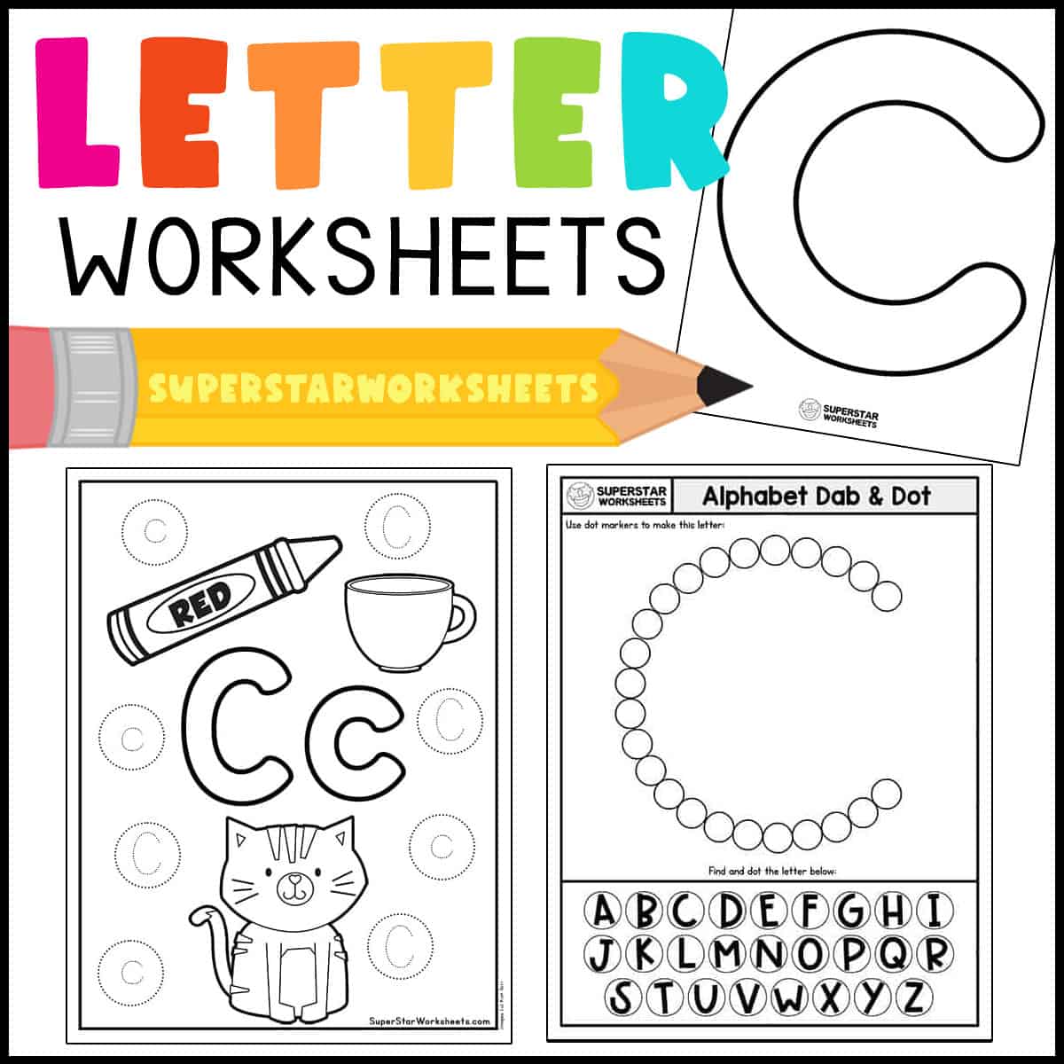 Kids Writing Paper: Blank Worksheets for ABC or 123 | Great for Penmanship,  handwriting practice | Worksheet with dotted lines for Upper Case and