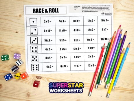 Multiplication Games - Superstar Worksheets