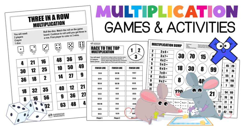 multiplication games superstar worksheets