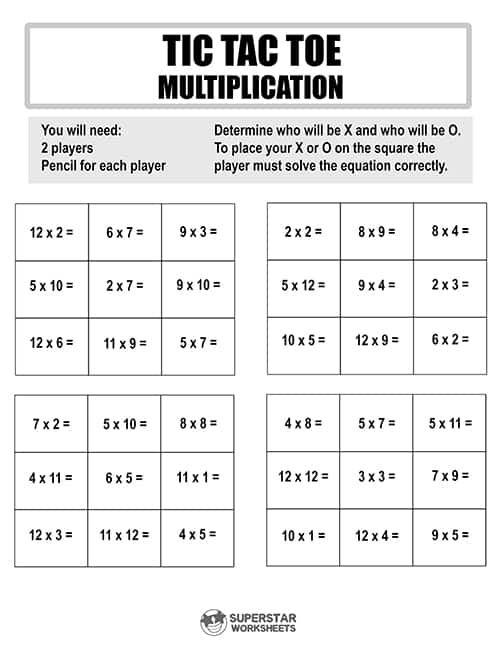 Multiplication Tic-Tac-Toe - Math For Love