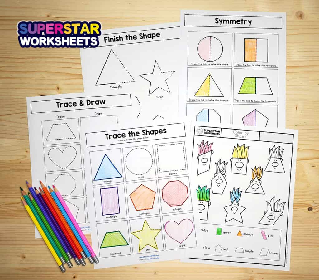 shapes worksheets for kindergarten superstar worksheets