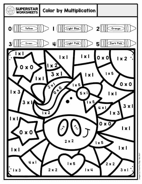 Education Coloring Pages - Free Printable Coloring Pages at  ColoringOnly.Com  Math coloring worksheets, Multiplication worksheets,  Color by number printable