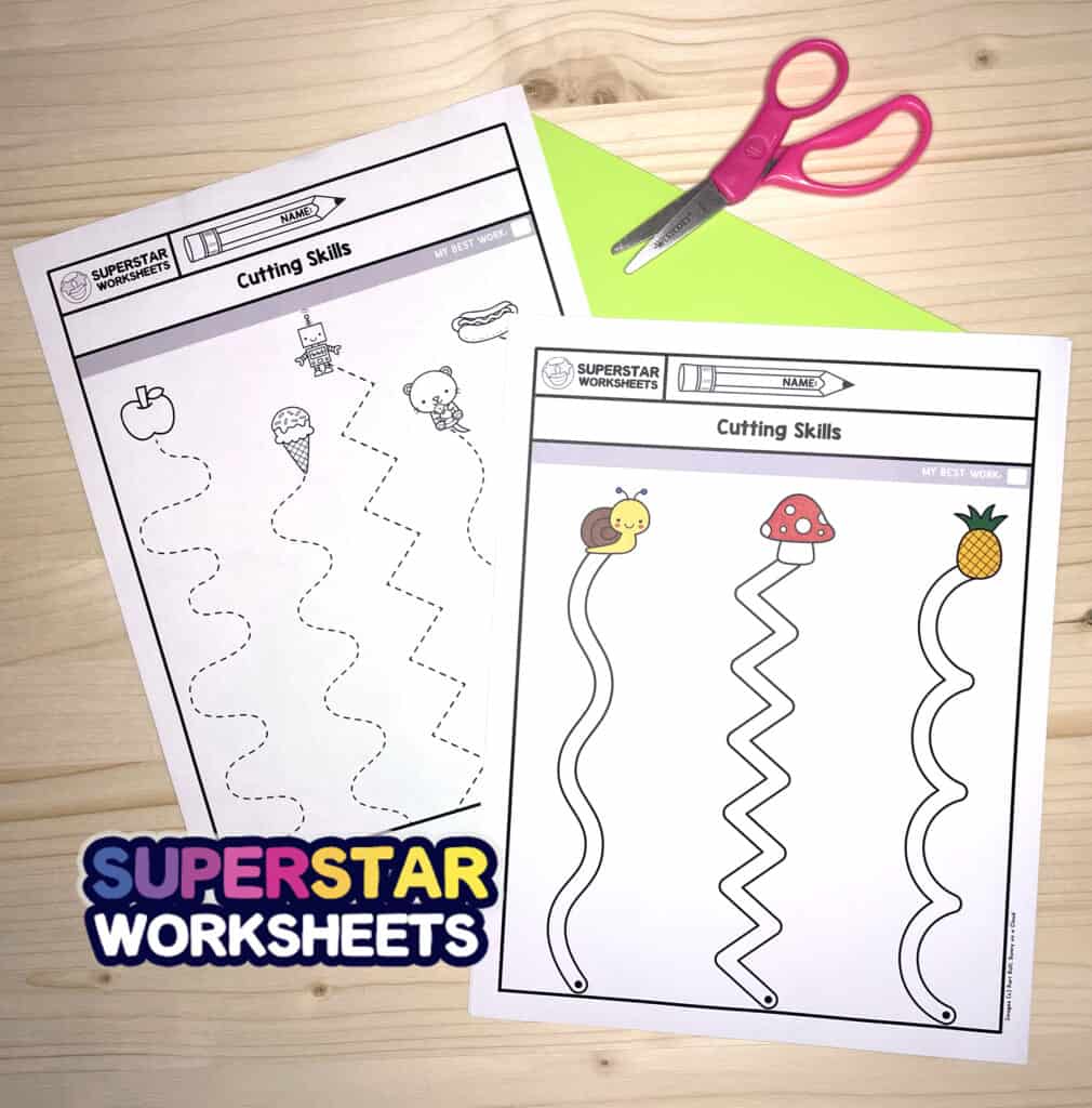 Scissor Skills Lines: Fun Scissor Skills Activity Pad, 50 Cutting