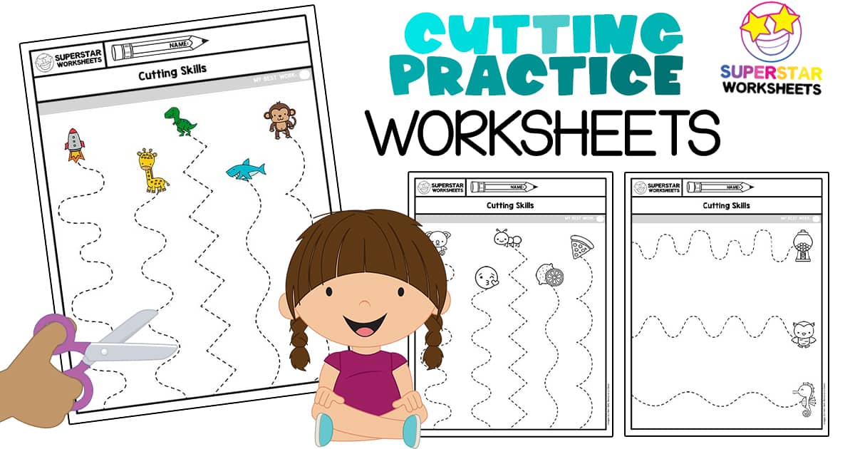 Scissor Cutting Practice Worksheets (printables) – Living Well Mom