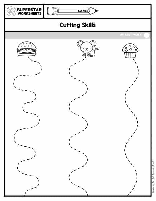 Cutting Worksheets For Pre Worksheets For Kindergarten