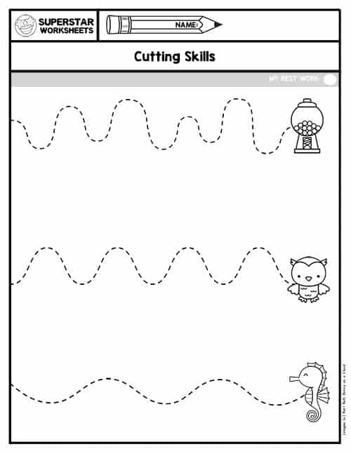 Cutting Practice Worksheets - Superstar Worksheets