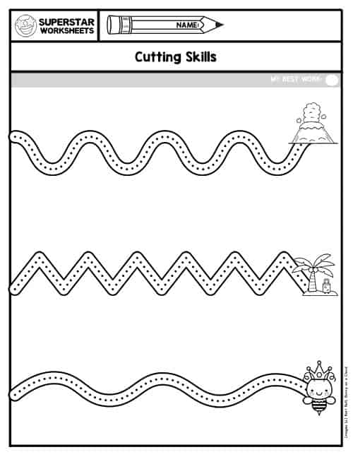 Improve Scissor Skills +39 Worksheets for Cutting Practice