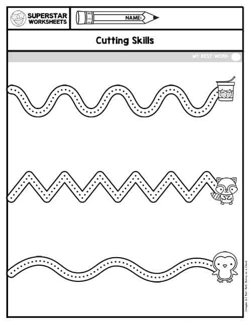 Scissor Cutting Skills Activity Tray - Pre-K Pages