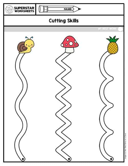 ✂ FREE Printable Preschool Cutting Worksheets