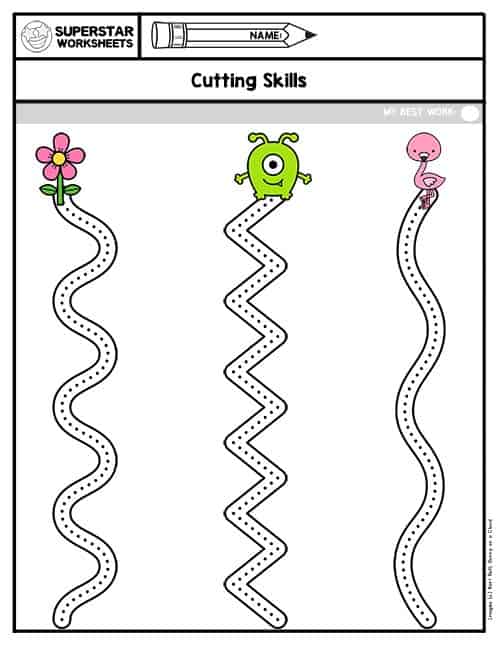 Scissor Skills Preschool Activity Book: Learn Cut Lines, Shapes, Fruits,  Animals