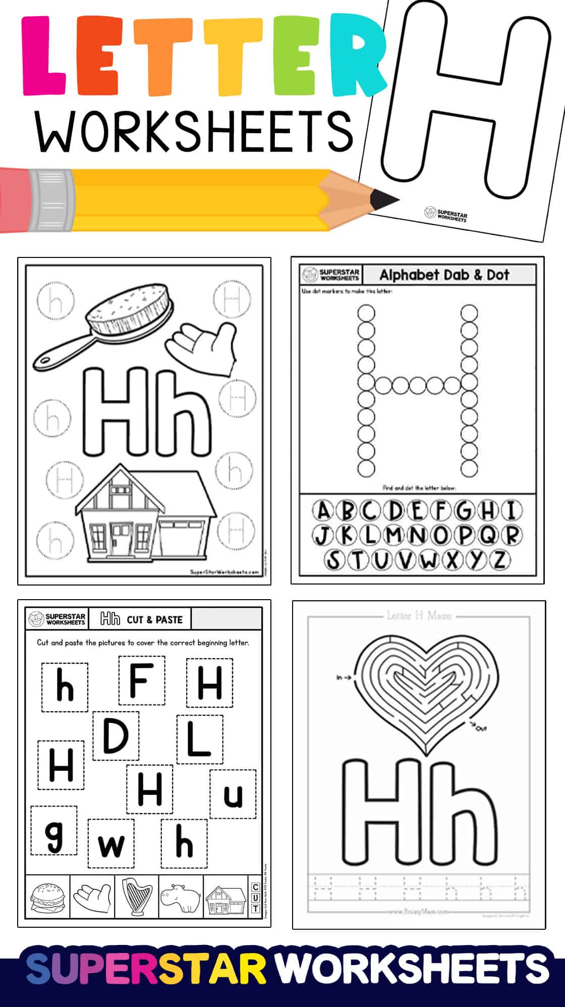 Letter H Worksheets - Superstar Worksheets