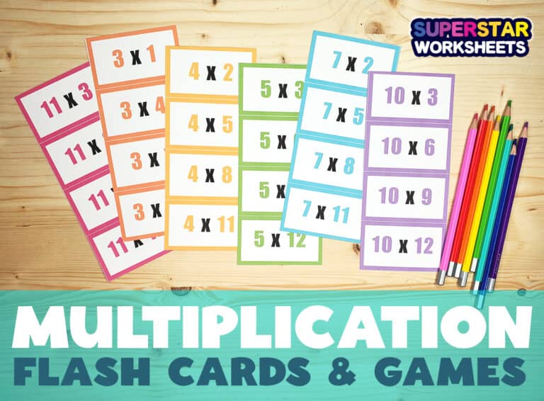 Multiplication Flashcards - Superstar Worksheets