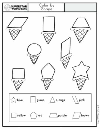 Preschool Shapes Worksheets - Superstar Worksheets