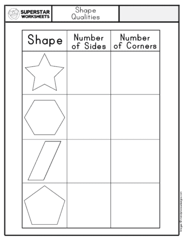 Preschool Shapes Worksheets - Superstar Worksheets