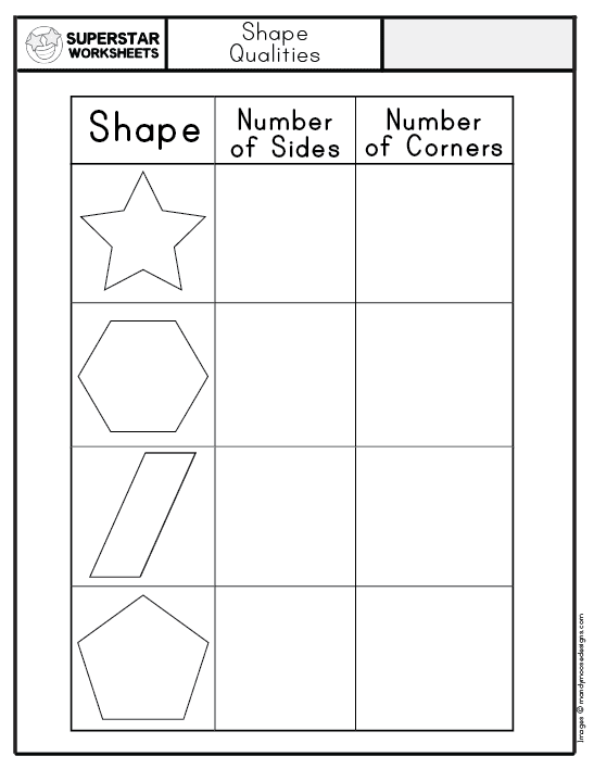 Shape Template - Superstar Worksheets