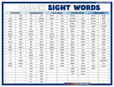 Dolch Sight Words - Superstar Worksheets