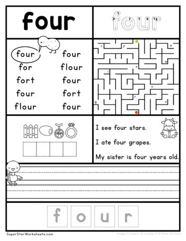 Kindergarten Sight Word Worksheets - Superstar Worksheets