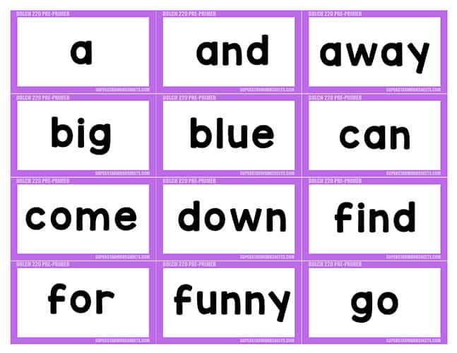 Preschool Sight Words - Superstar Worksheets