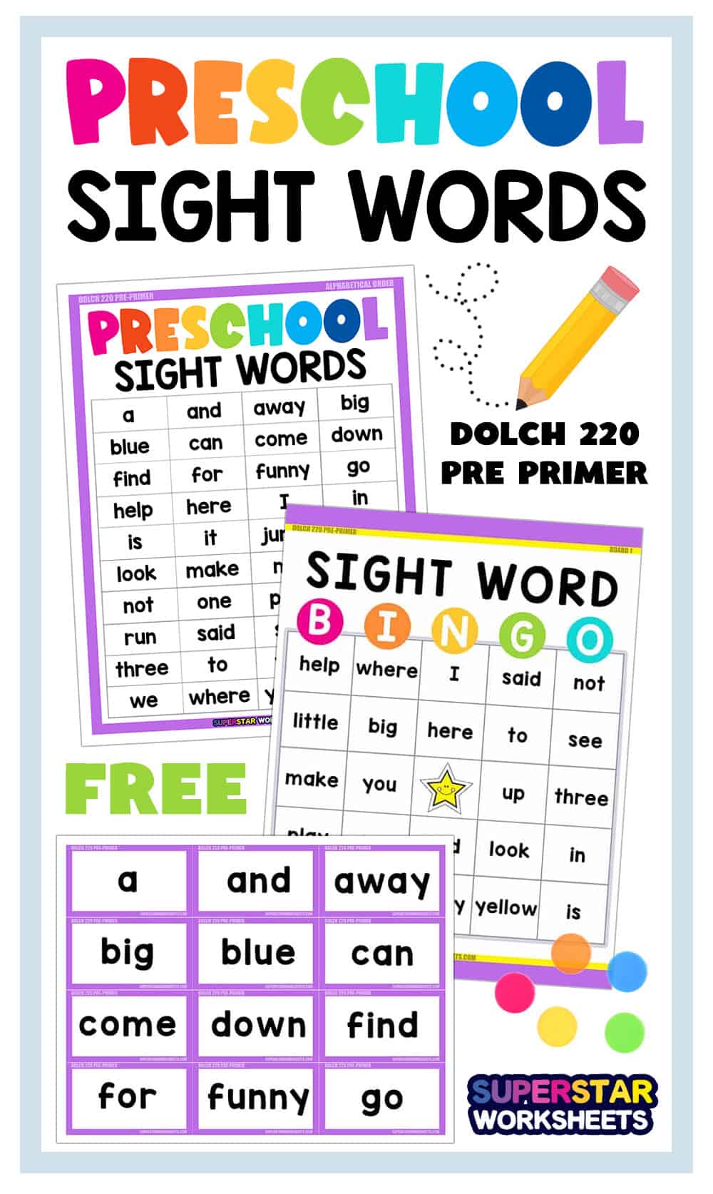 Preschool Sight Words - Superstar Worksheets