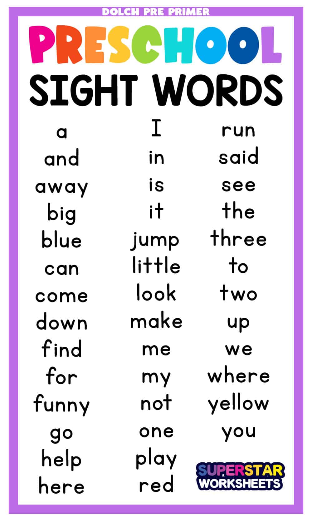 preschool-sight-words-superstar-worksheets