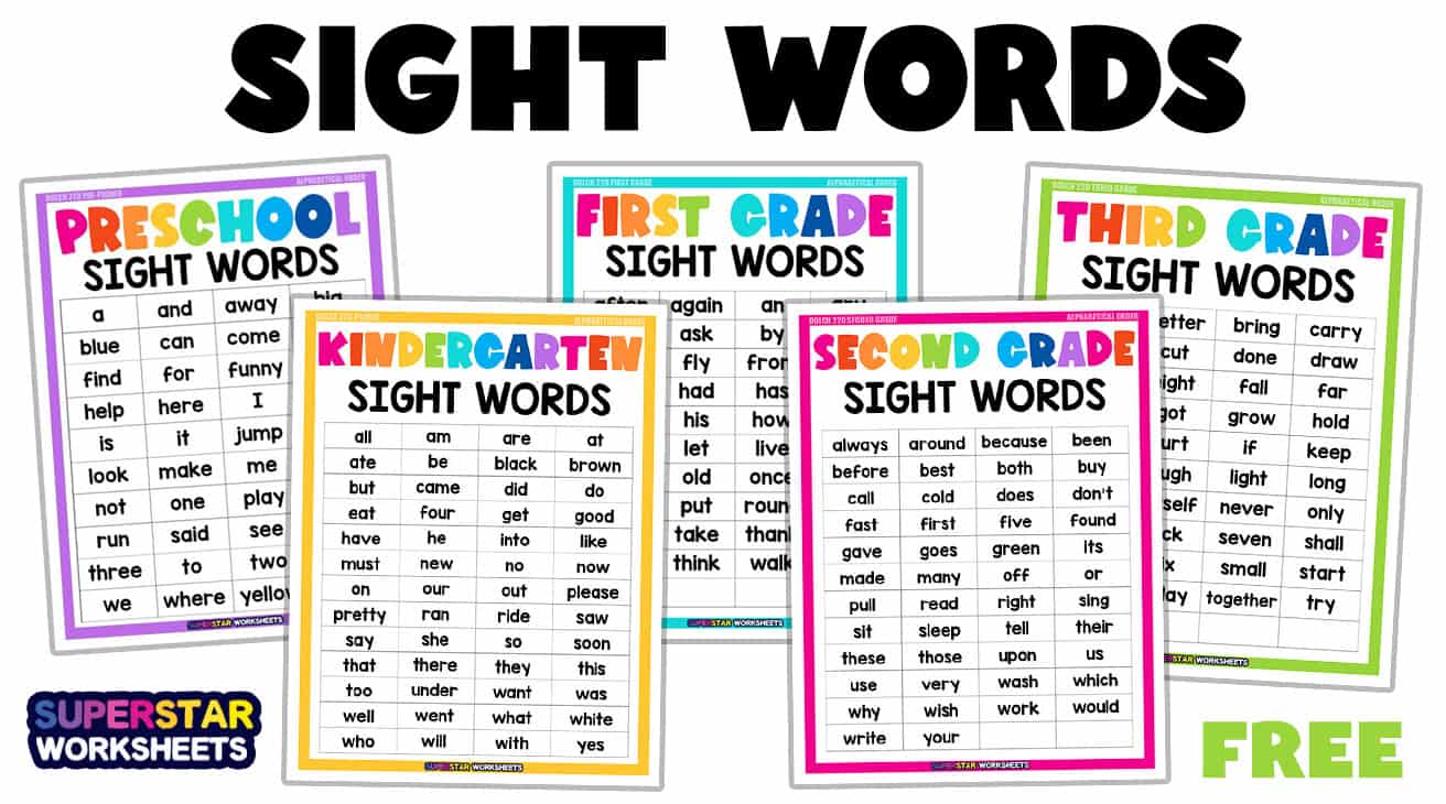 Sight Words Superstar Worksheets