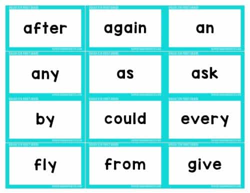 Sight Word Flashcards - Superstar Worksheets