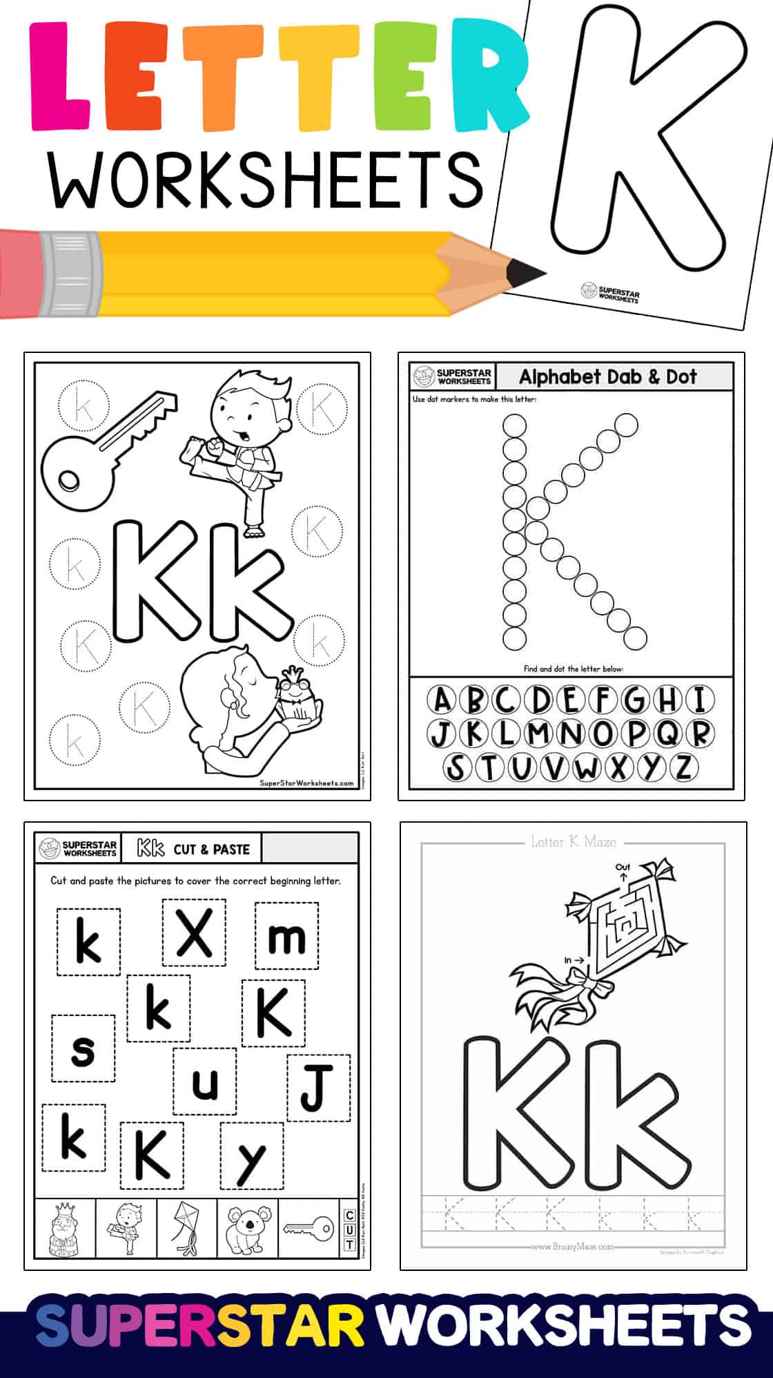 Letter K Worksheets - Superstar Worksheets