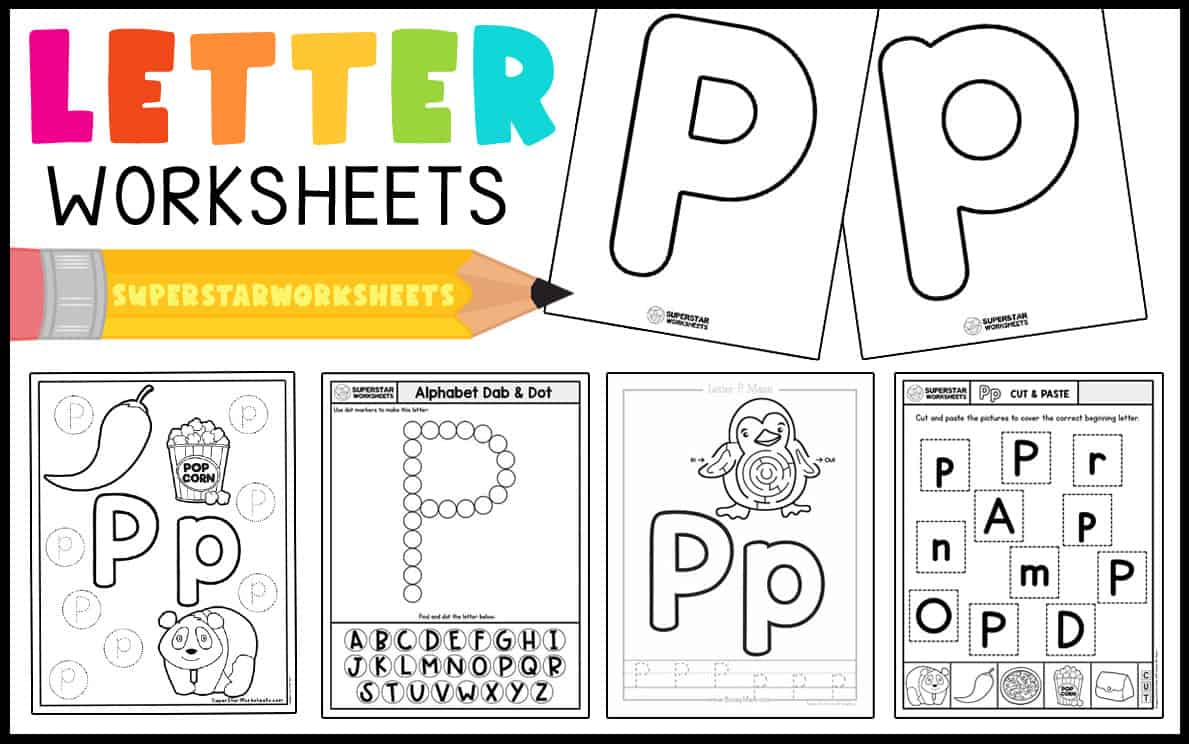 Letter of the week: LETTER P-NO PREP WORKSHEETS- LETTER P Alphabet