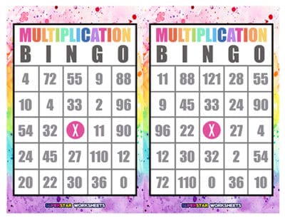 Multiplication BINGO - Superstar Worksheets