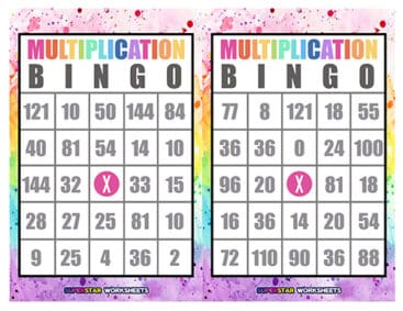 Multiplication BINGO - Superstar Worksheets