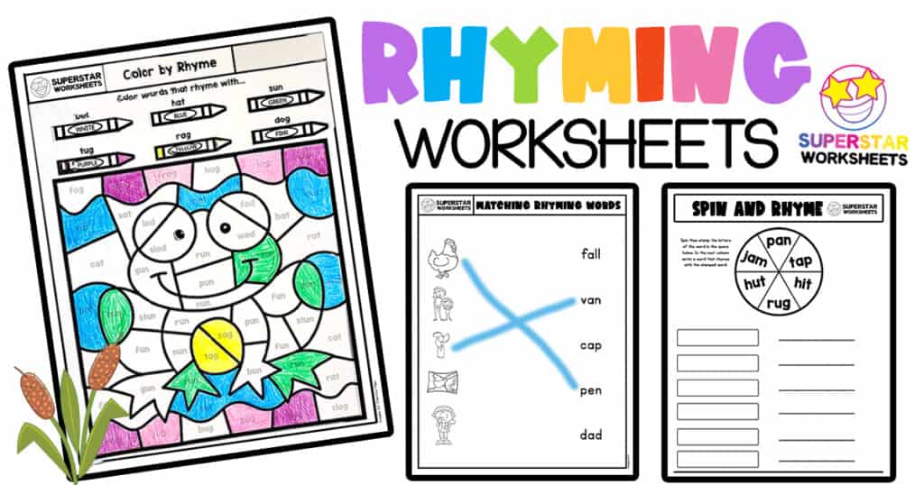 rhyming worksheets for kindergarten superstar worksheets