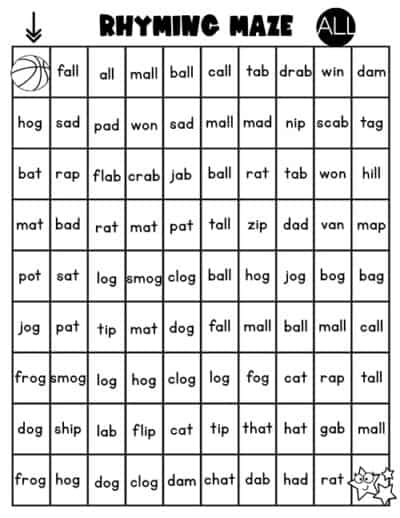 Rhyming Worksheets for Kindergarten - Superstar Worksheets