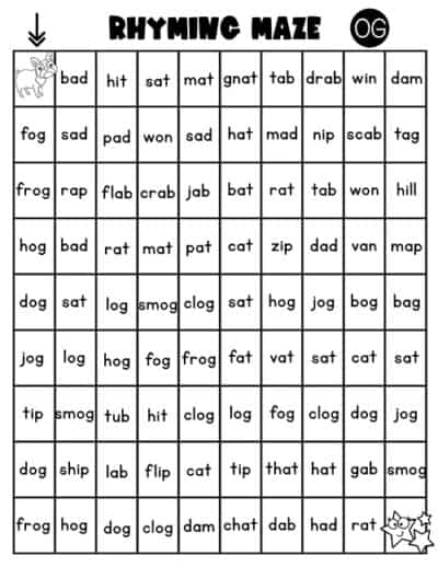 Rhyming Worksheets for Kindergarten - Superstar Worksheets