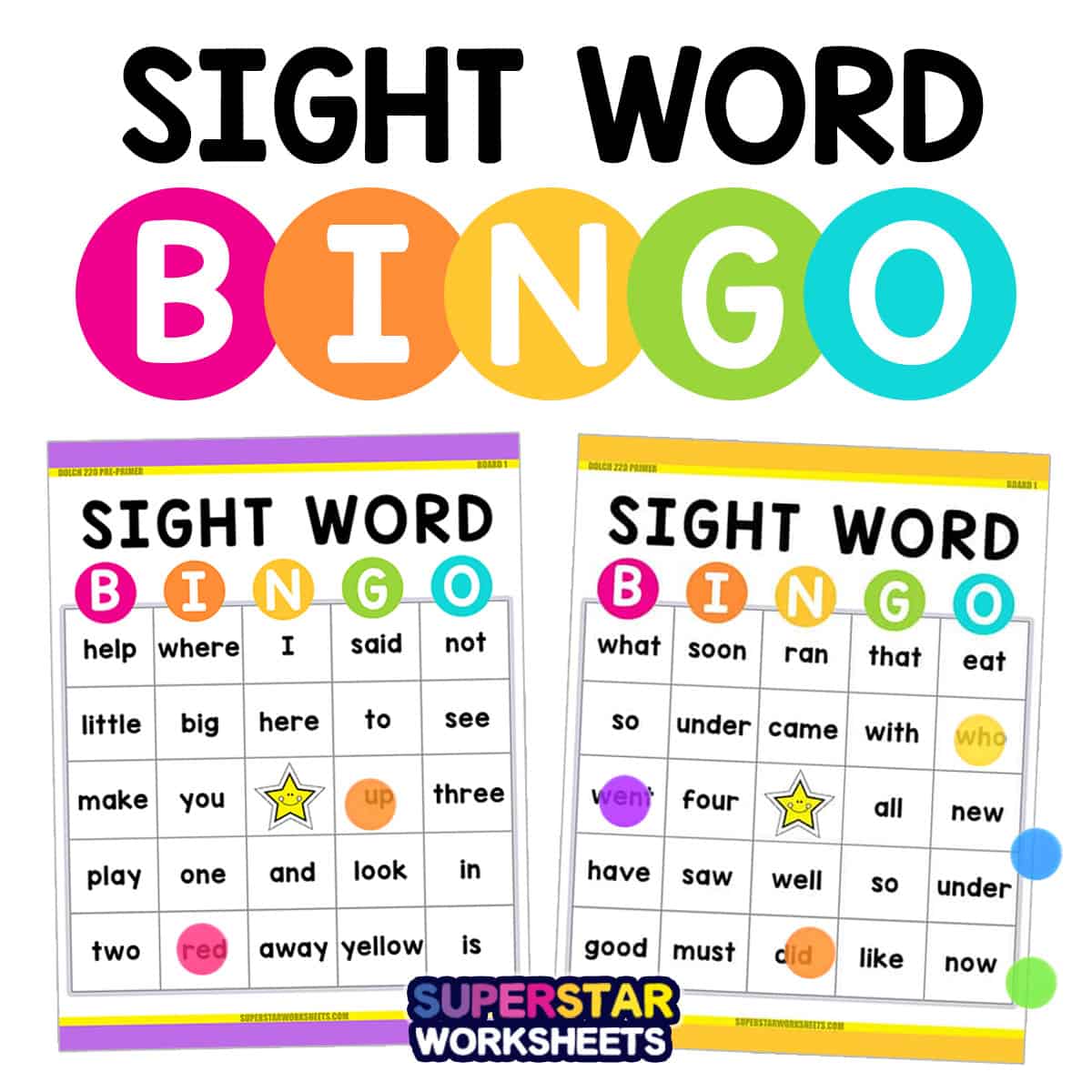 Sight Word BINGO - Superstar Worksheets