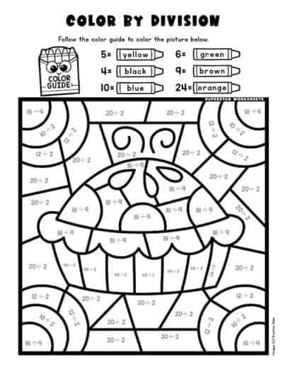 Division Color by Number Superstar Worksheets Division Color by Number Superstar Worksheets