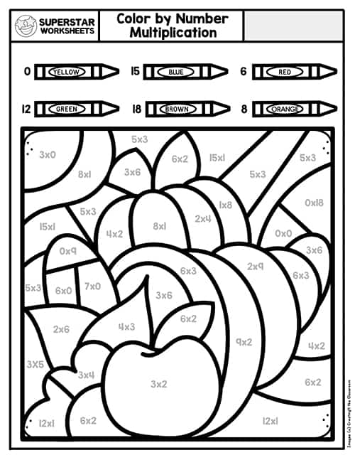 Thanksgiving Math Multiplication Coloring Activities