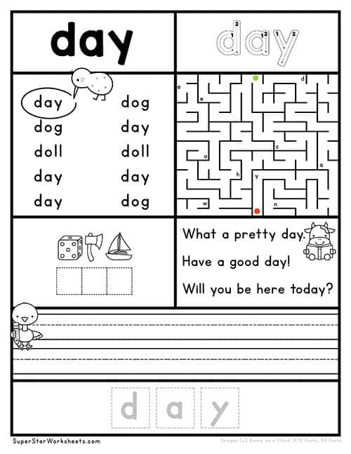 Dolch Noun Sight Word Worksheets - Superstar Worksheets