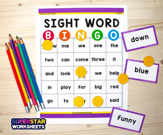 Sight Word BINGO - Superstar Worksheets