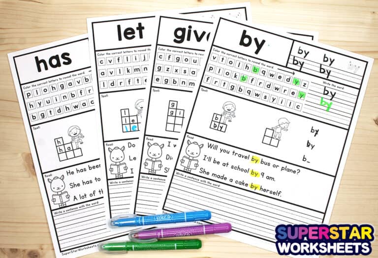 First Grade Sight Word Worksheets - Superstar Worksheets