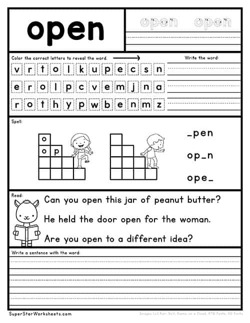 sight word center activities first grade