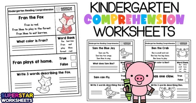 Kindergarten Reading Comprehension Worksheets - Superstar Worksheets